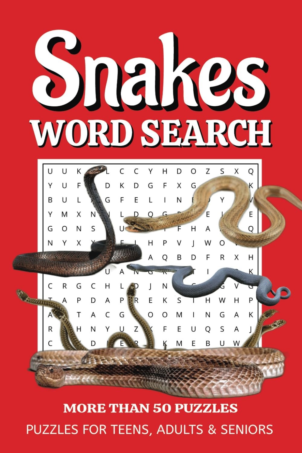 Snakes Word Search Puzzle Book Cover Image
