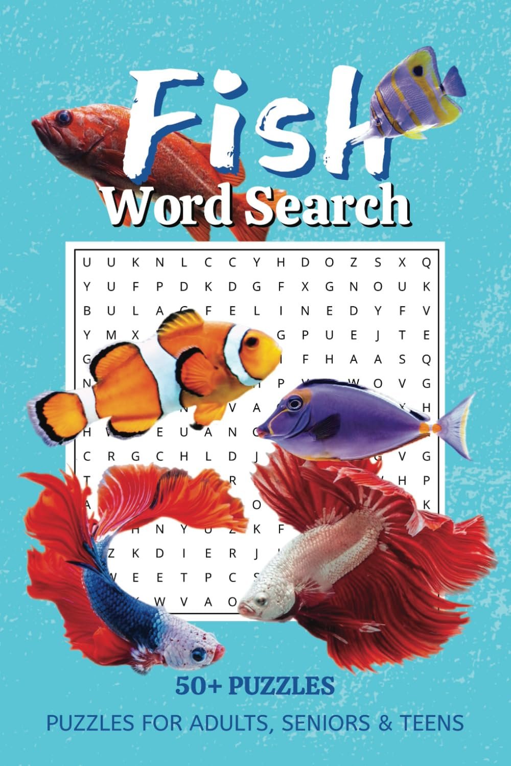 Fish Word Search Puzzle Book Cover Image